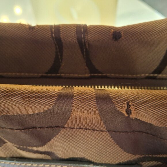 Coach Signature Carly Chocolate Brown Medium Shoulder Bag Purse with Dust Bag - Picture 10 of 12